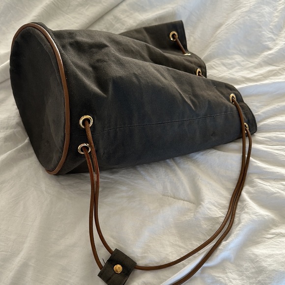 HERMES DRAWSTRING GRAY CANVAS BACKPACK - Picture 12 of 13